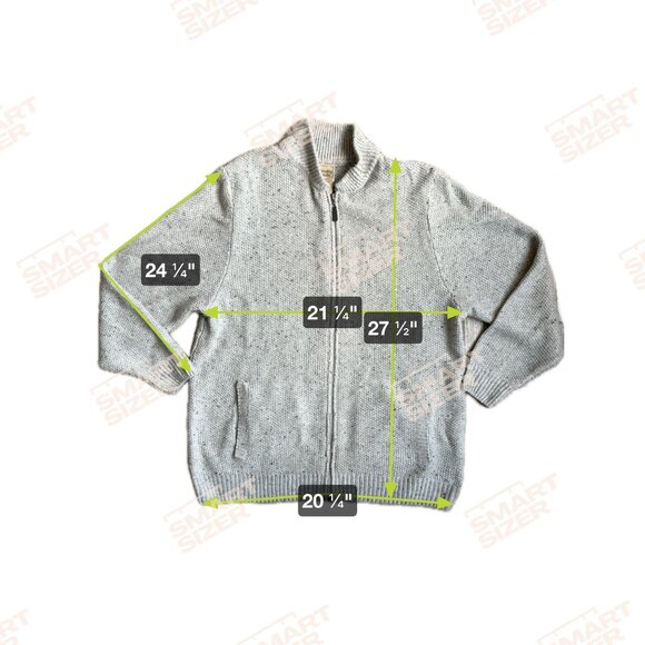 Vtg‎ Scandia Woods Mens Gray Zip Cardigan Sweater L Grandpa Dad Ribbed Oversized - Picture 2 of 6